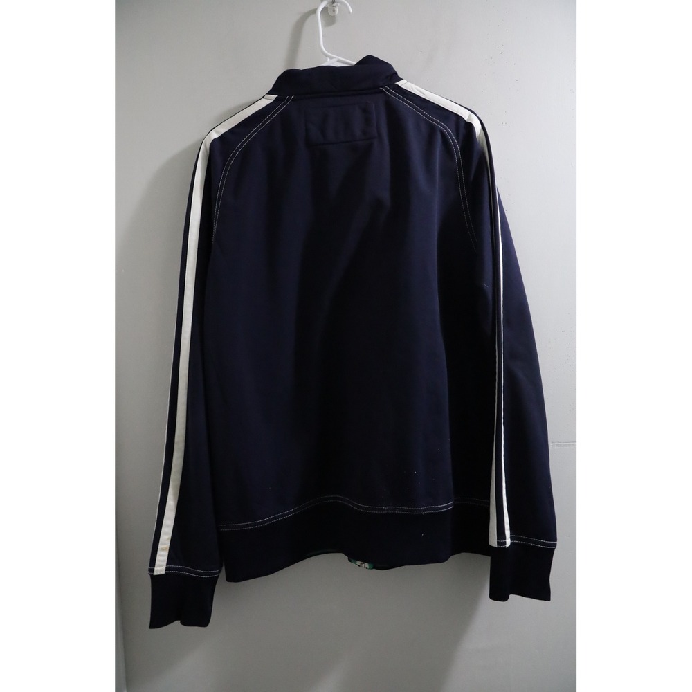 American Eagle Outfitters Mens Track Jacket Navy Blue White Stripe Varsity Large - Picture 5 of 10